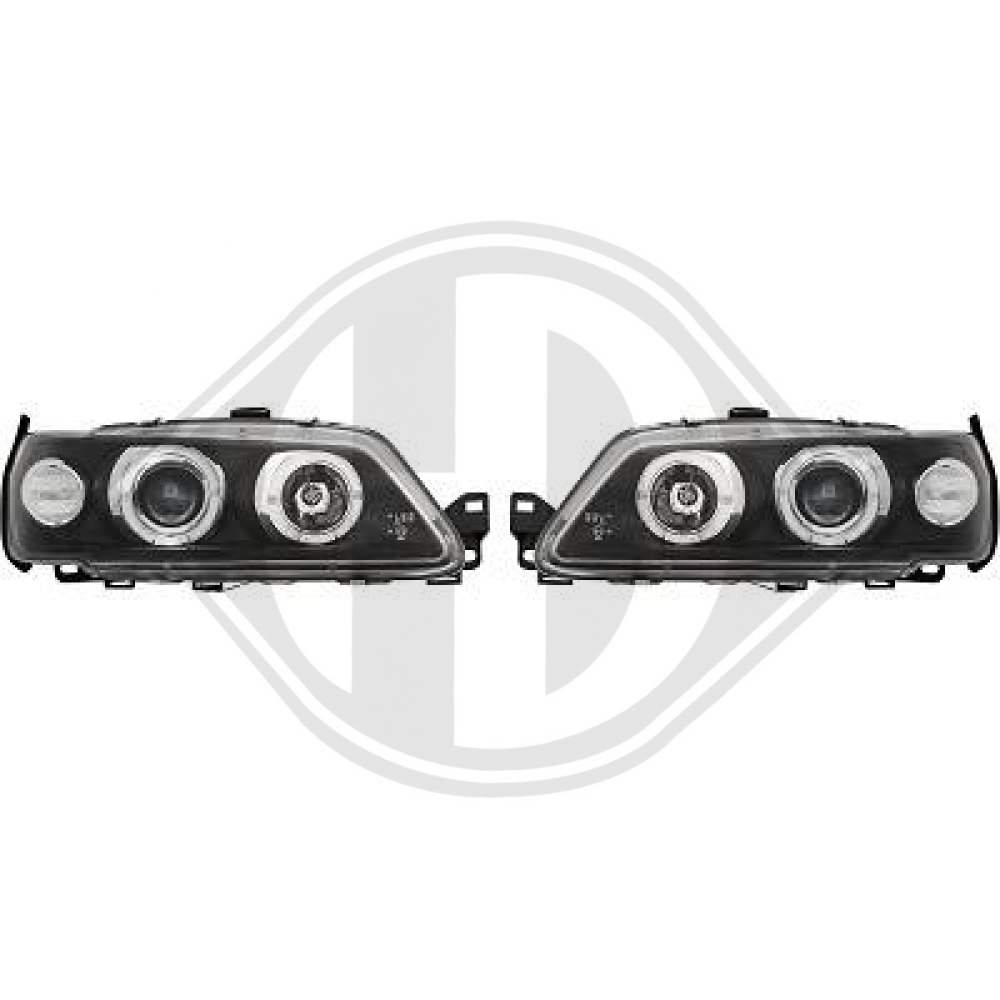 DESIGNSCHEINWERF. SET 306, 93-97     KLARGLAS/SCHWARZ 4232880