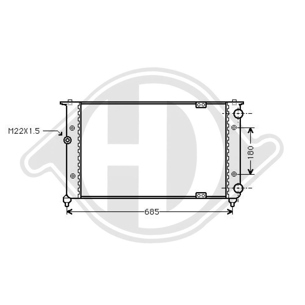 6K0121253A Kühler Motorkühlung für SEAT IBIZA/Cordoba ->2002 DCM3002