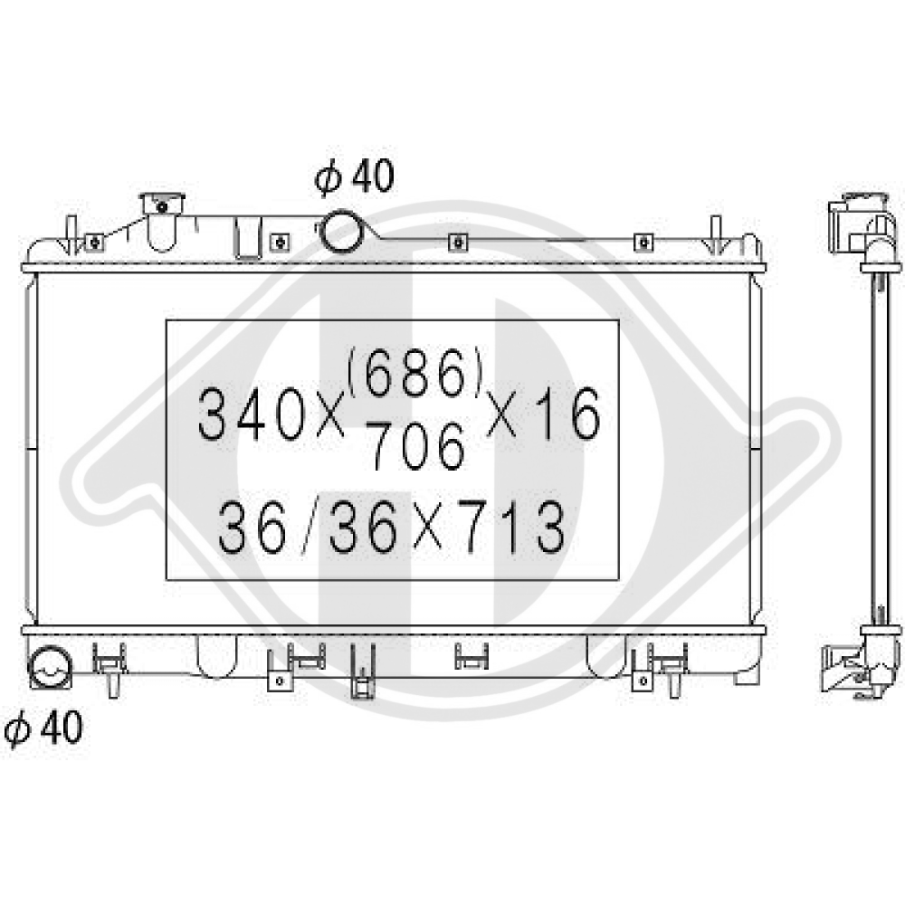 X4511AG001 Kühler Motorkühlung für SUBARU LEGACY IV 09/2003 DCM3042
