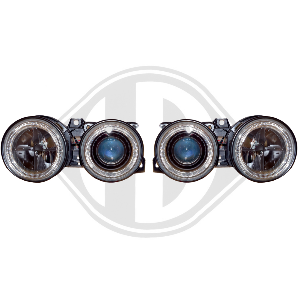 4441116PXNDBE2 Scheinwerfer Satz für BMW 3 (E30) 82-94     KLARGLAS/SCHWARZ 1211480