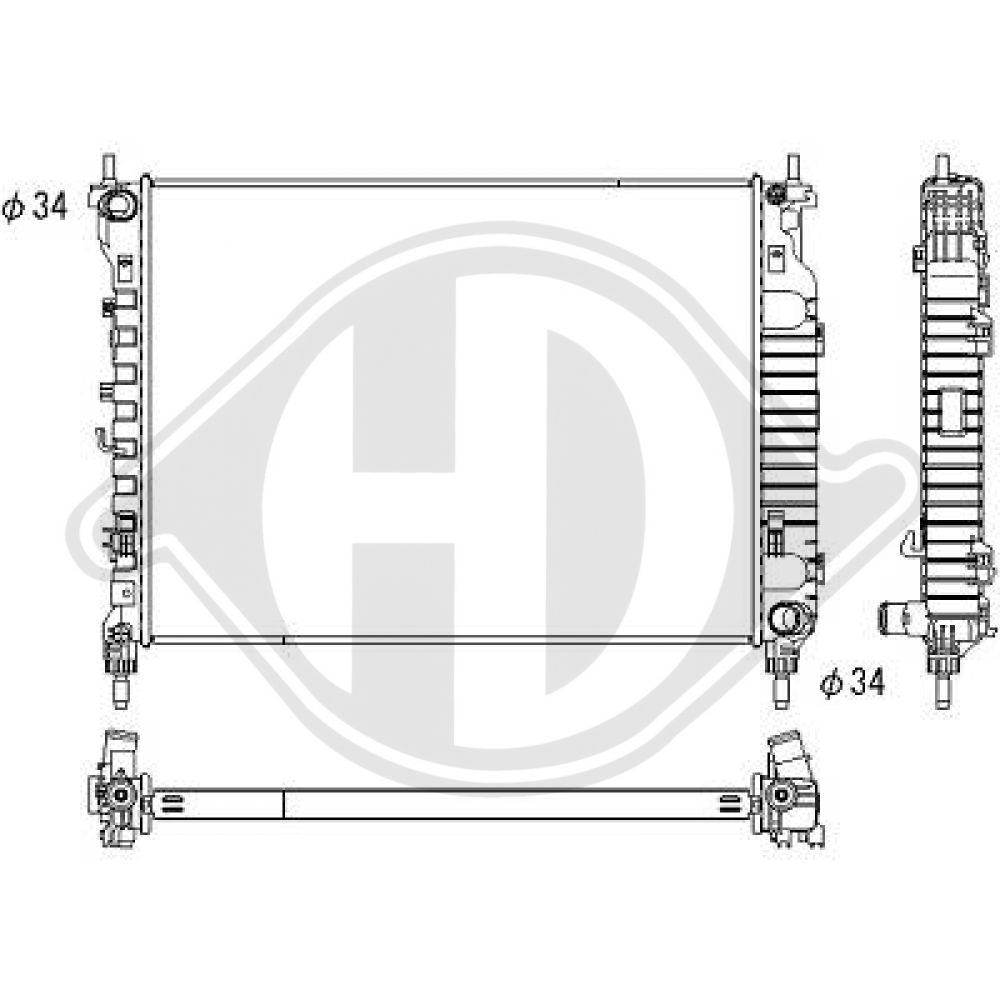 20982434 Kühler Motorkühlung für OPEL Antara 2,2 CDTi DCM3937