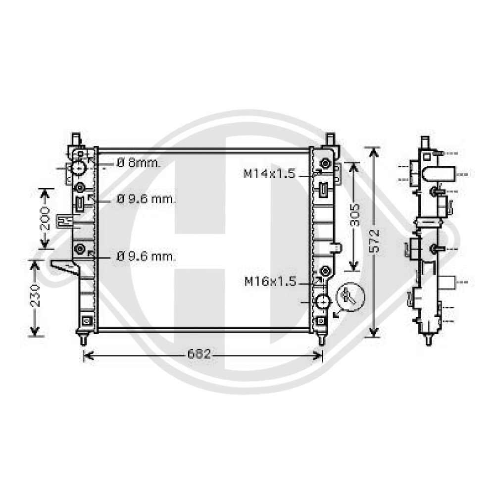 A1635000003 Kühler Motorkühlung für MERCEDES M-Klasse 1998->> DCM2382