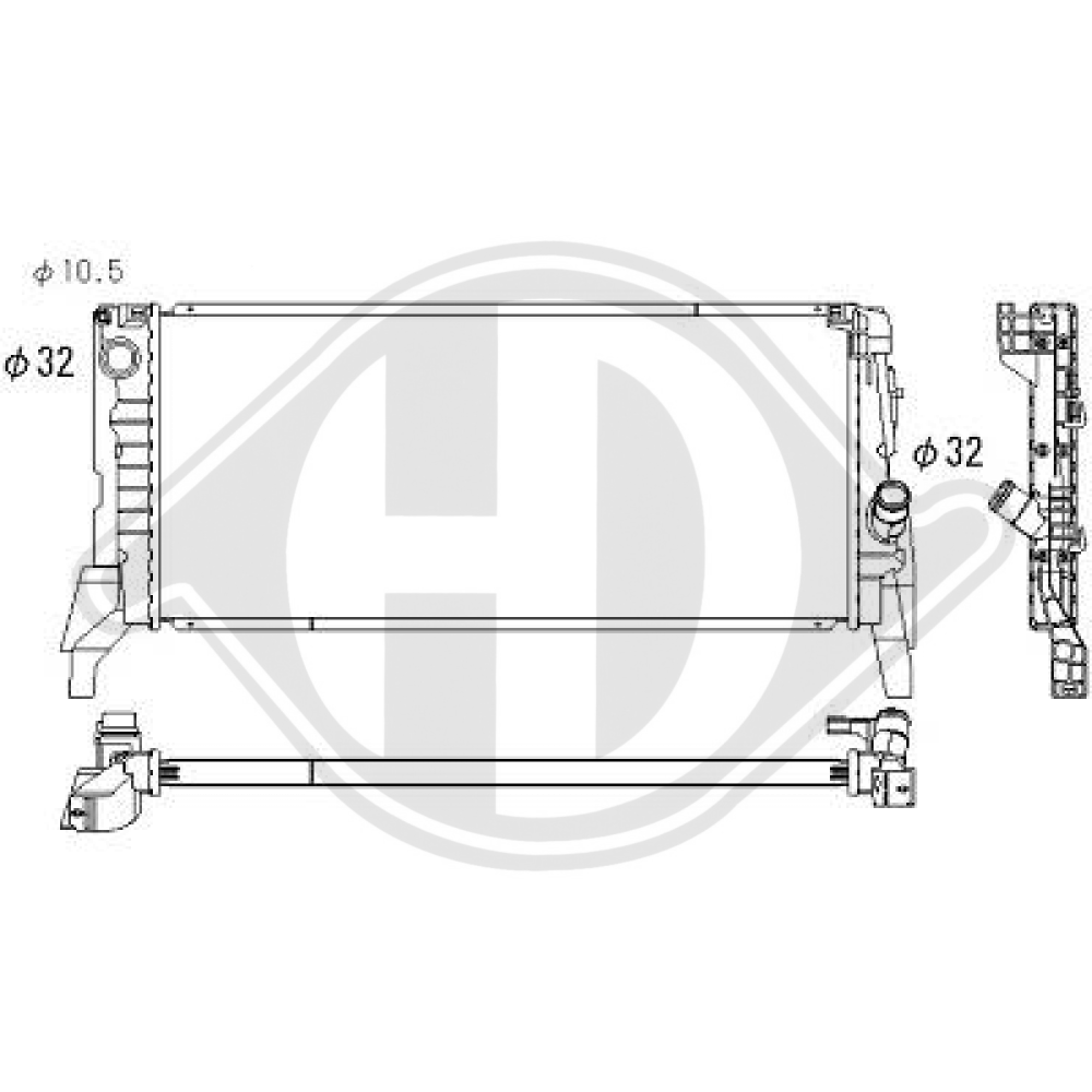 17 11 7 617 635 Kühler Motorkühlung für MINI Cooper 04/2013->> DCM3916