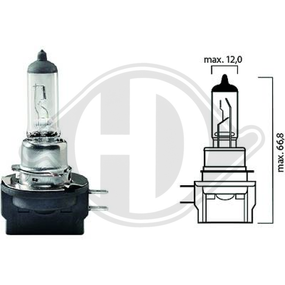 H11B 12V 55W PGJY19-2 H11B Glühlampe     Halogen LID10039