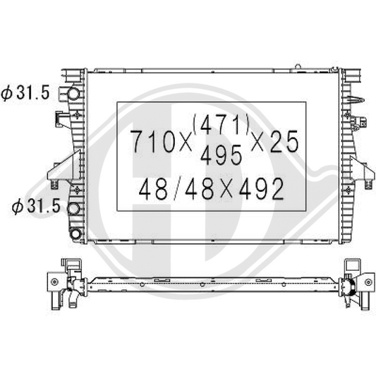 7H0121253F Kühler Motorkühlung für VW T5 04/2003-11/2009 DCM3448