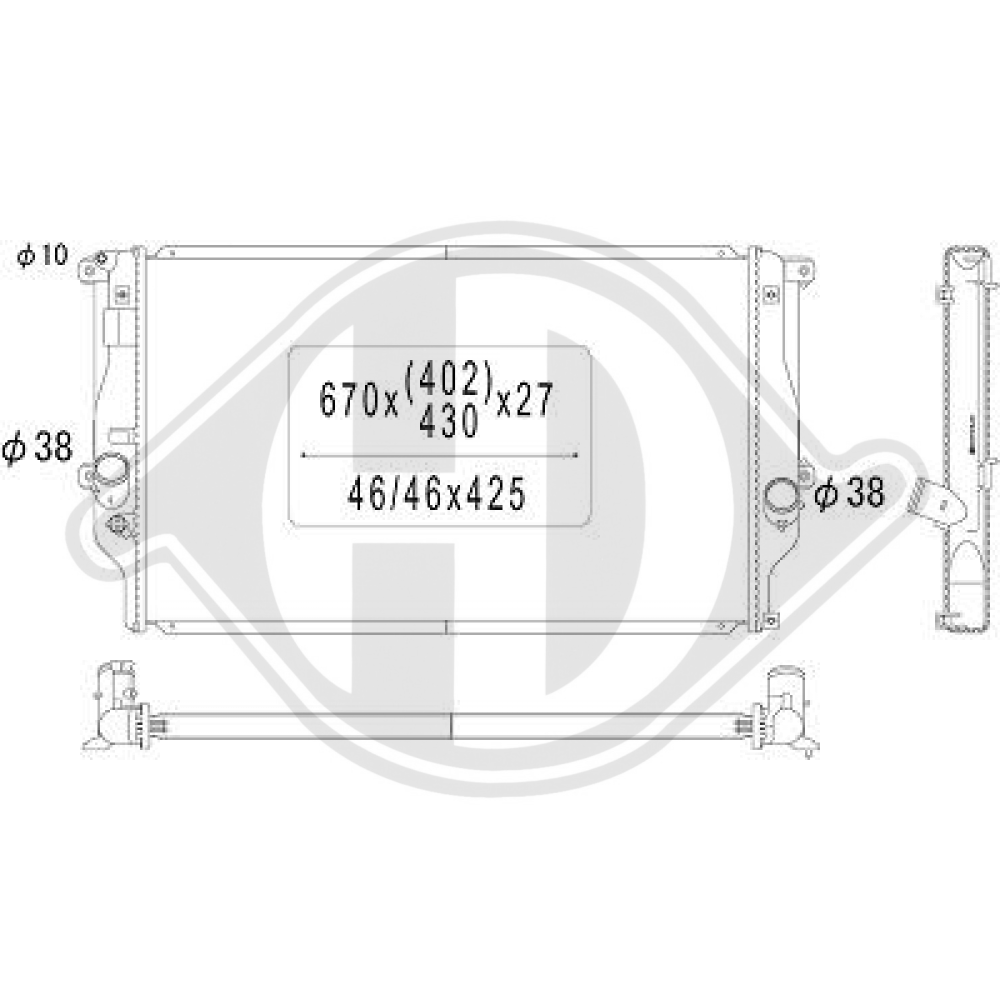 1640026390 Kühler Motorkühlung für TOYOTA RAV 4 11/2005 DCM3288