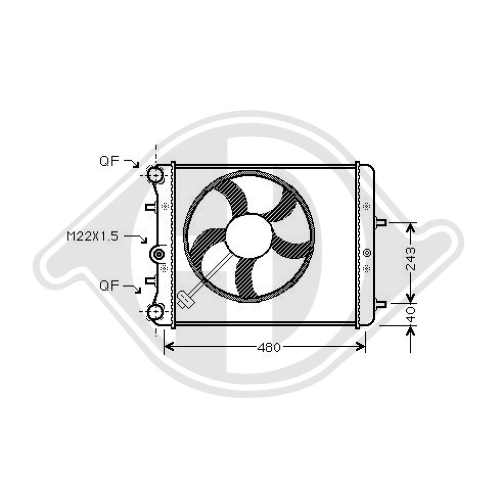 N90995701 Kühler Motorkühlung für SKODA FABIA/Roomster DCM3567