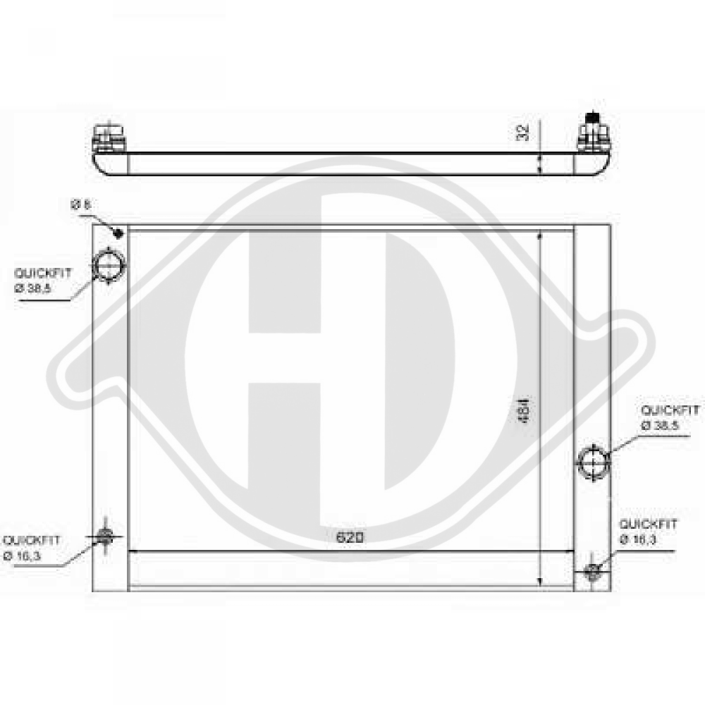17117519209 Kühler Motorkühlung für BMW 5-SERIE E60 03/2005 DCM1585