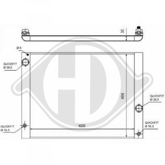 17117519209 Kühler Motorkühlung für BMW 5-SERIE E60 03/2005 DCM1585
