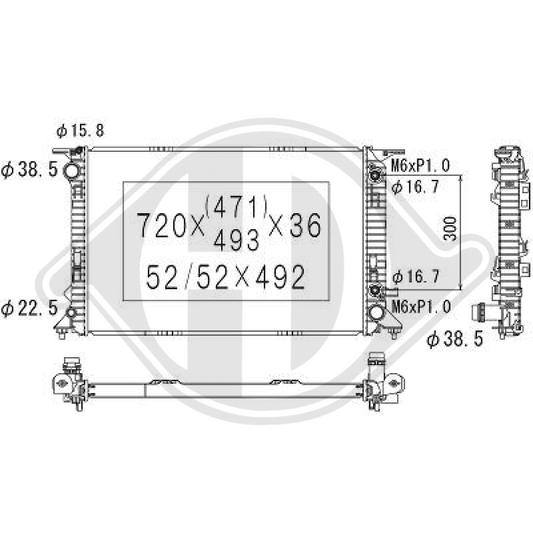 8K0121251AA Kühler Motorkühlung für AUDI A4 09/2008 DCM1490