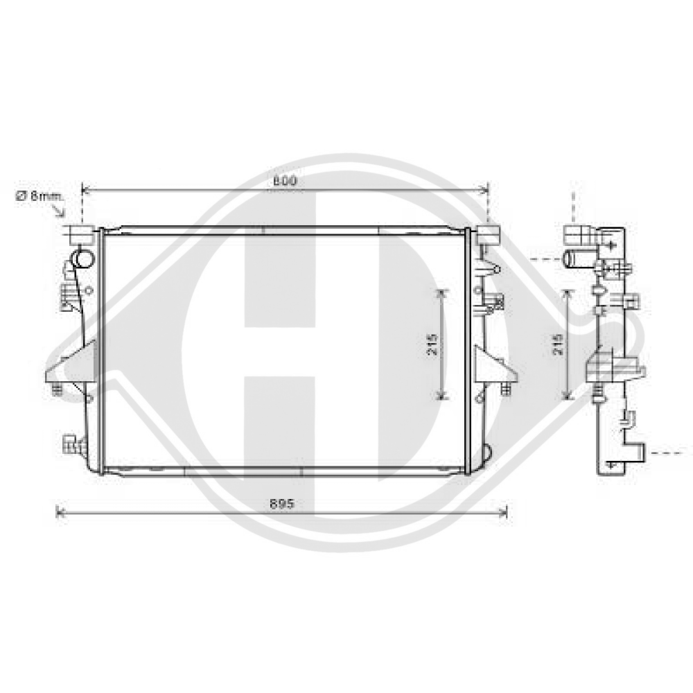 7E0121253A Kühler Motorkühlung für VW T5 09/2009 DCM3466