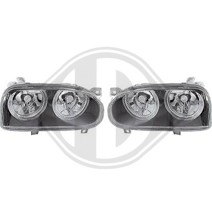 DESIGNSCHEINW.SET  GOLF 3, 91-97     KLARGLAS/SCHWARZ 2212986
