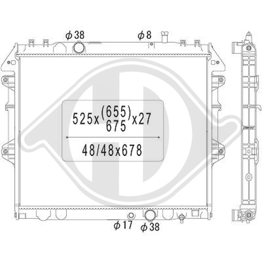 164000L250 Kühler Motorkühlung für TOYOTA HI-LUX 06/2006 DCM3296