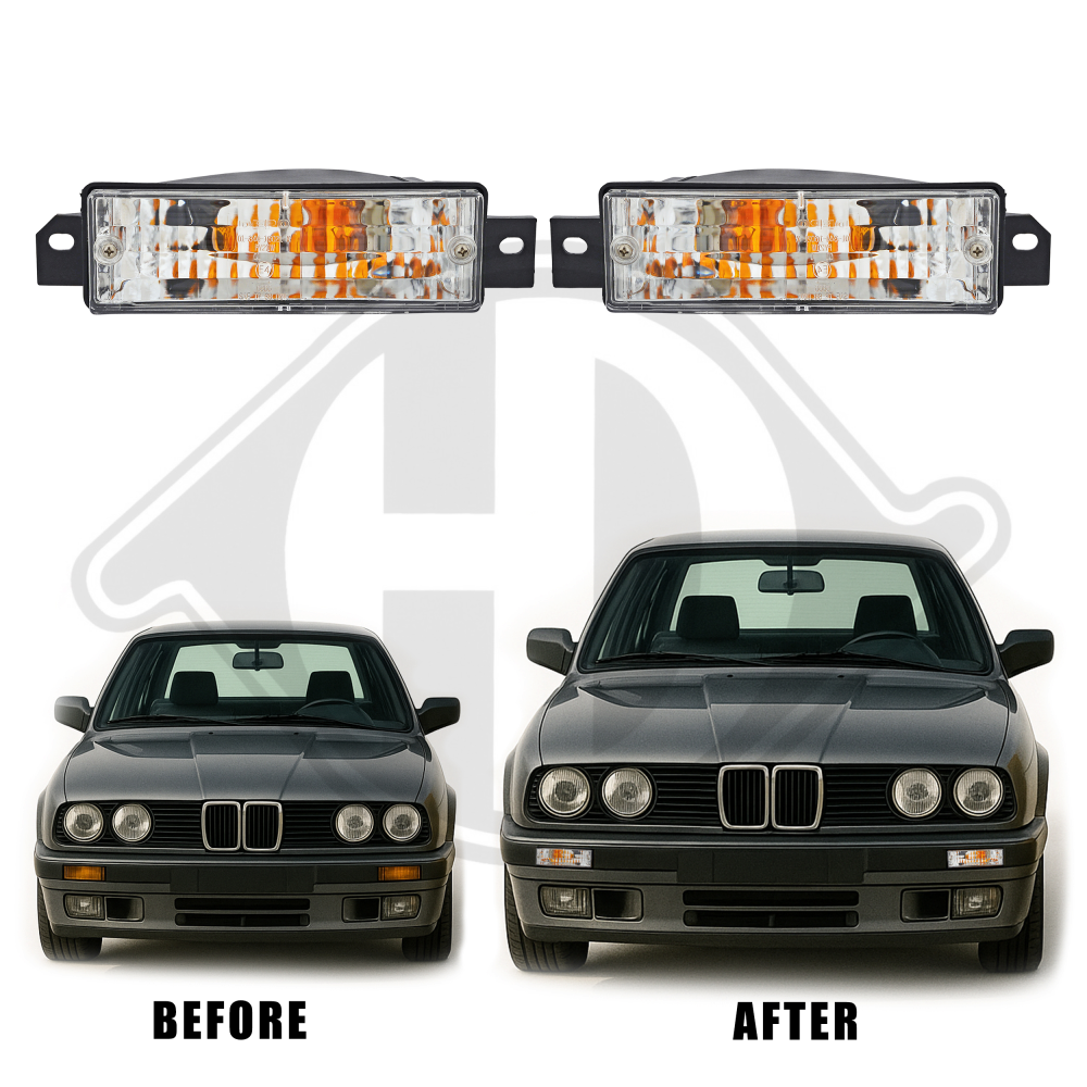 DESIGNBLINKER SET     E30, 87-94       KLARGLAS/CHROM 1211275