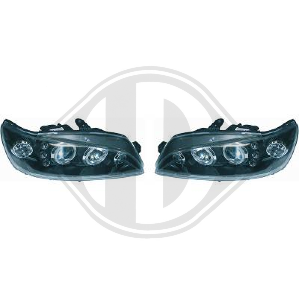 DESIGNSCHEINWERF. SET 306, 97-01     KLARGLAS/SCHWARZ 4233880