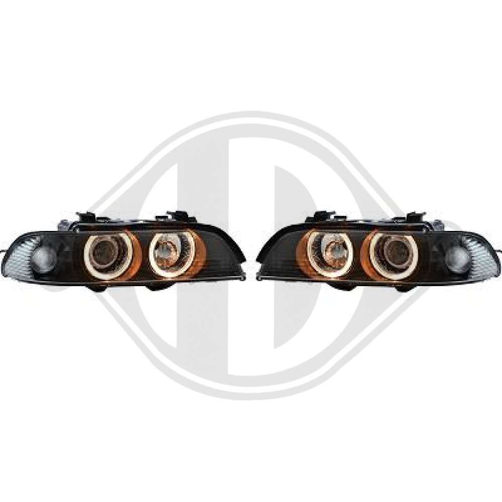 DESIGNSCHEINWERF.SET  E39, 95-00        XENON/SCHWARZ 1223580