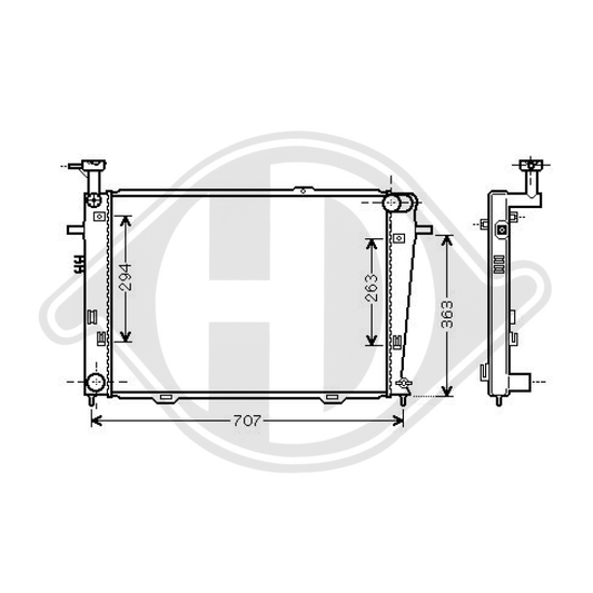 2,53E+105 Kühler Motorkühlung für HYUNDAI TUCSON 06/2004 DCM3708