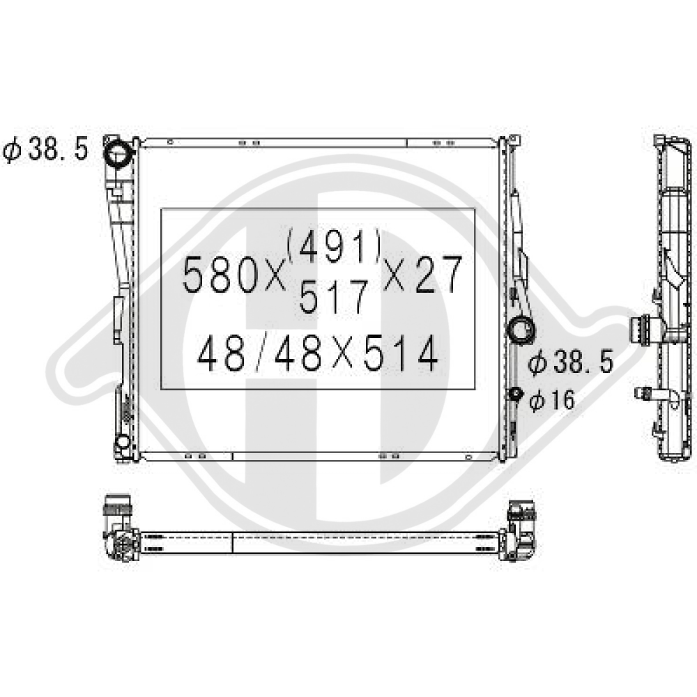 17113415693 Kühler Motorkühlung für BMW X3 E83 09/2006->> DCM1586