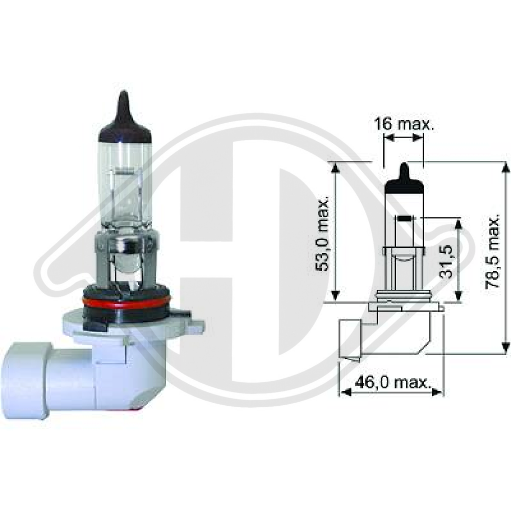 H12 [9055] 12V 53W PZ20d H12 Glühlampe     Halogen LID10041