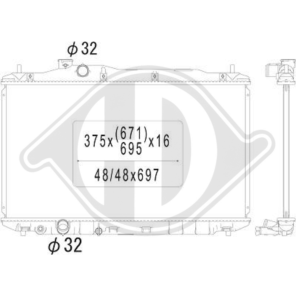 19010RSAG01 Kühler Motorkühlung für HONDA CIVIC VII 09/05 DCM2183