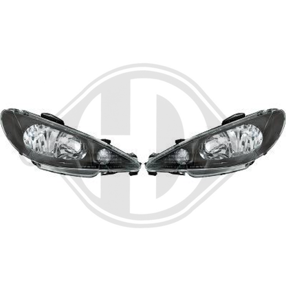 DESIGNSCHEINWERF.SET  206, 98-06     KLARGLAS/SCHWARZ 4225180