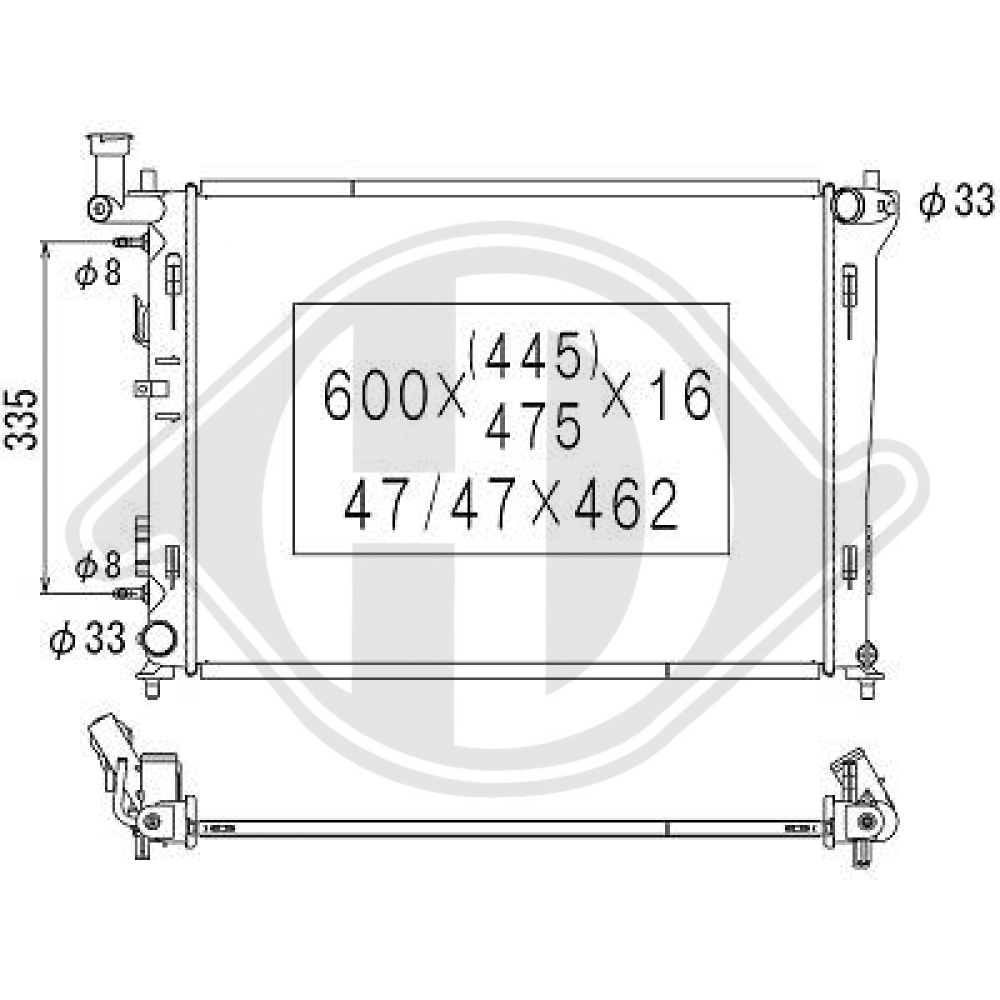 253102H050 Kühler Motorkühlung für HYUNDAI I30 12/2006 DCM3697