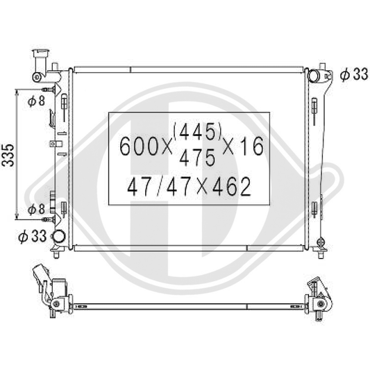 253102H050 Kühler Motorkühlung für HYUNDAI I30 12/2006 DCM3697