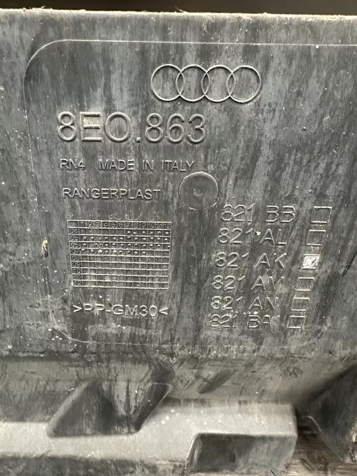 8E0863821 Unterbodenschutz Verkleidung Audi A4 B6 B7 8E Modell