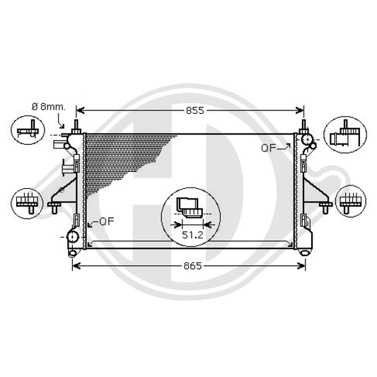 1362917080 Kühler Motorkühlung für FIAT DUCATO 250 04/2009->> DCM2005