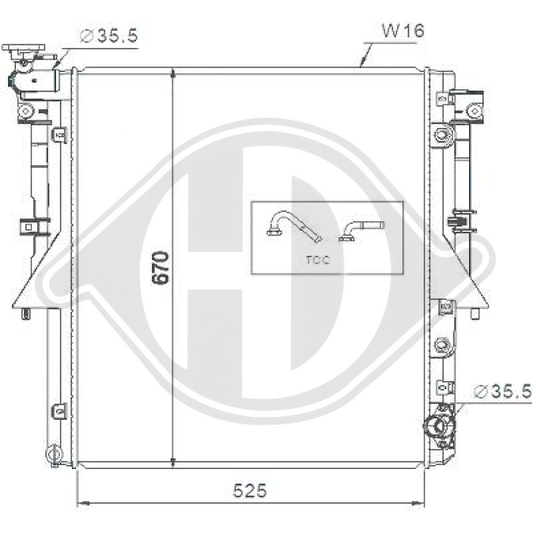 600 060 52 64 KÜHLER        FIAT DUCATO, für 16->> DCM3885