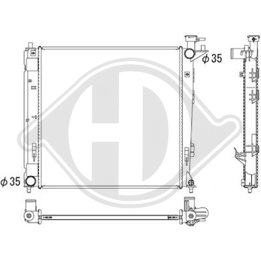 253102Y000 Kühler Motorkühlung für HYUNDAI IX35 08/2009 DCM3721