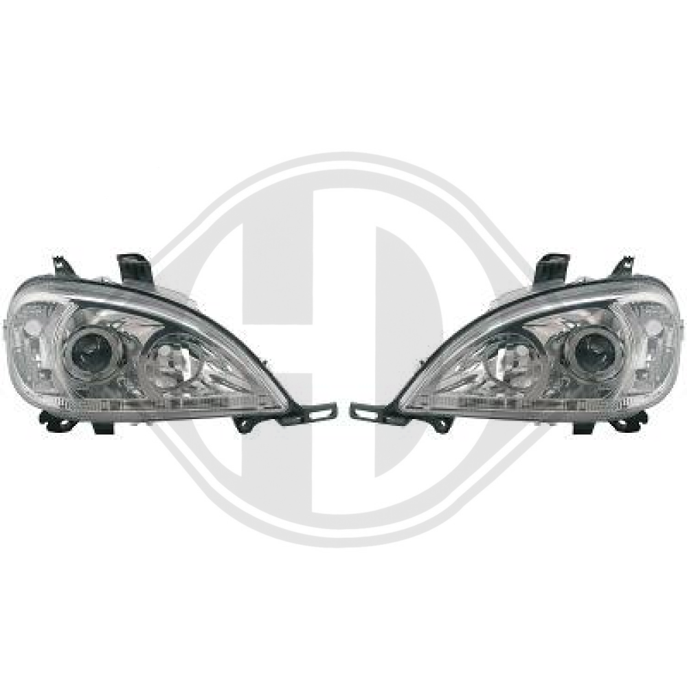 DESIGNSCHEINWERF.SET W163, 98-01             KLARGLAS 1690285