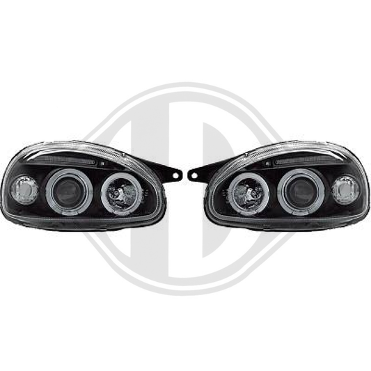 DESIGNSCHEINWF. SET CORSA, 93-00     KLARGLAS/SCHWARZ 1812385