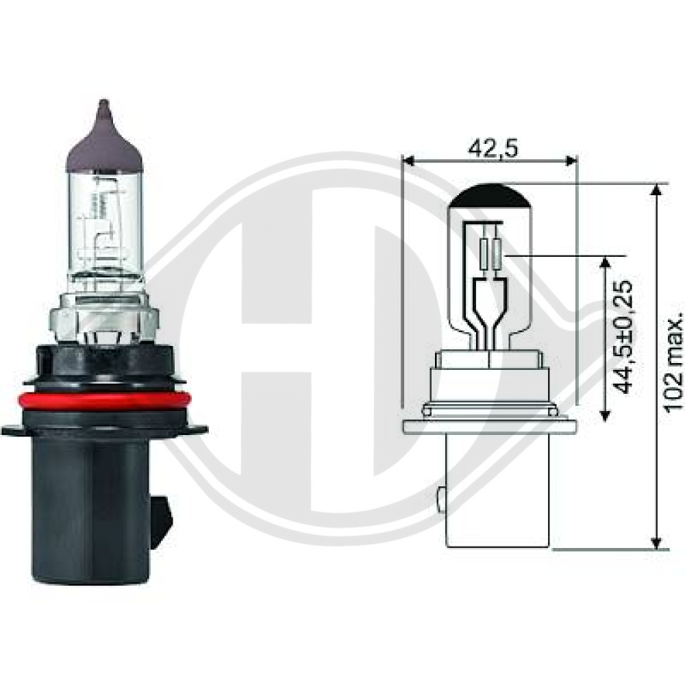 HB5 [9007] 12V 65/55W HB5 Glühlampe      Halogen LID10033