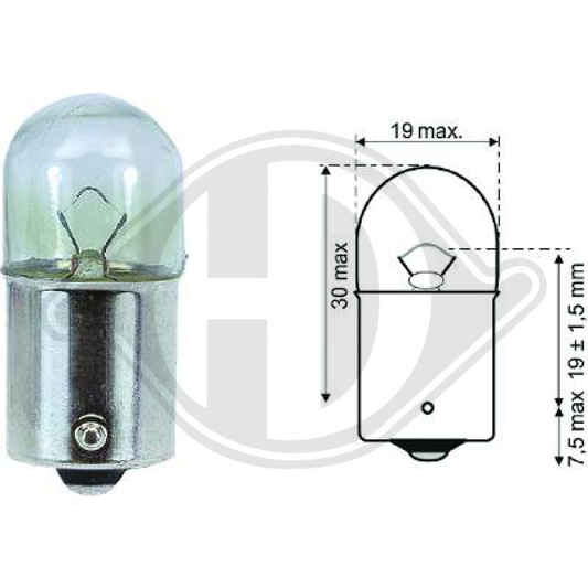 R5W [Tube] 12V 5W BA15s R5W Tube Glühlampe Halogen LID10058