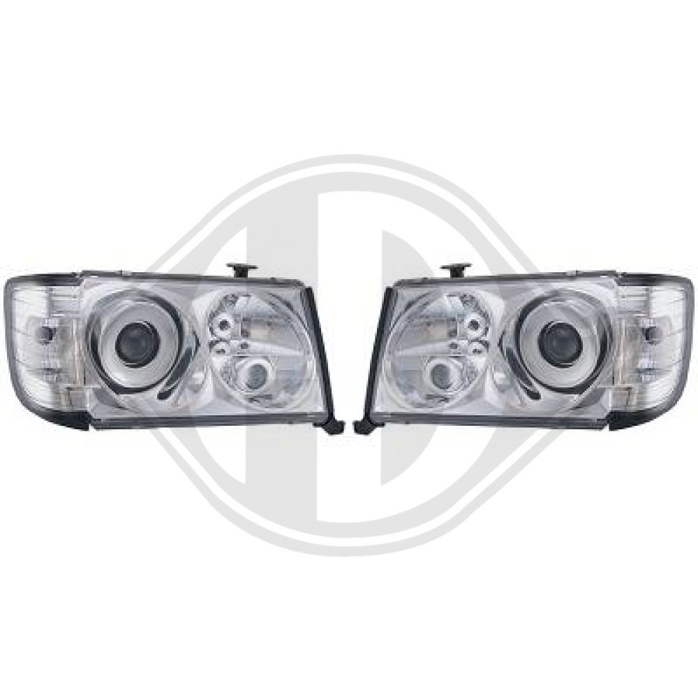 DESIGNSCHEINWERF.SET W124, 85-93    H1+H1+H3 KLARGLAS 1612480