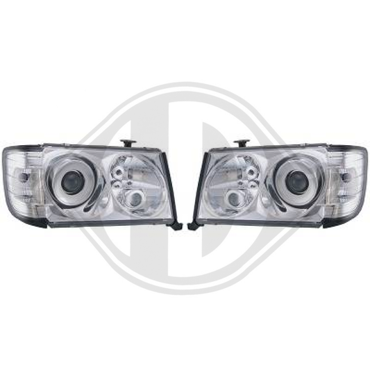 DESIGNSCHEINWERF.SET W124, 85-93    H1+H1+H3 KLARGLAS 1612480