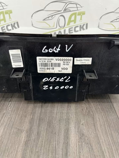 1K0920861B Speedometer instrument cluster VW Golf V 5 1K Diesel 240000