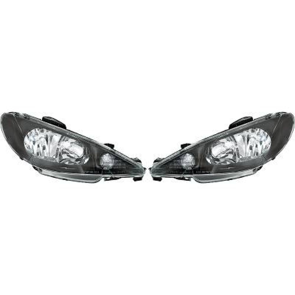 DESIGNSCHEINWERF.SET  206, 98-06     KLARGLAS/SCHWARZ 4225180