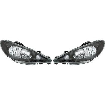DESIGNSCHEINWERF.SET  206, 98-06     KLARGLAS/SCHWARZ 4225180