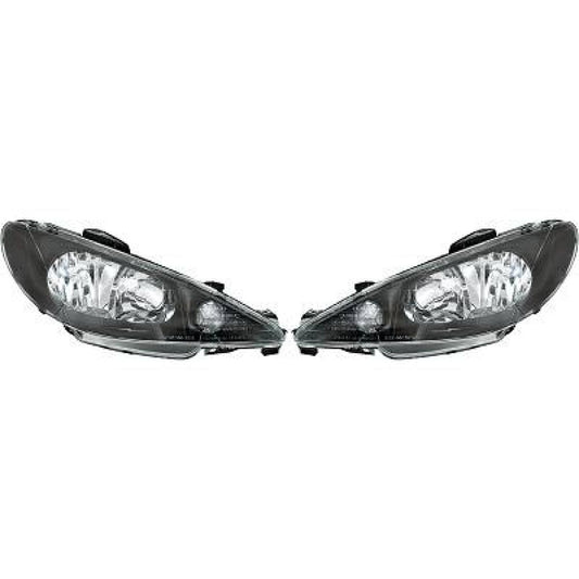 DESIGNSCHEINWERF.SET  206, 98-06     KLARGLAS/SCHWARZ 4225180