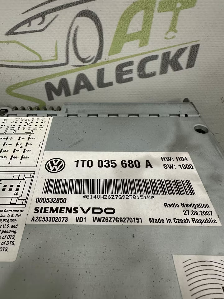 RNS510 Navigation Autoradio Radio Vw Touran Passat Golf Eos model