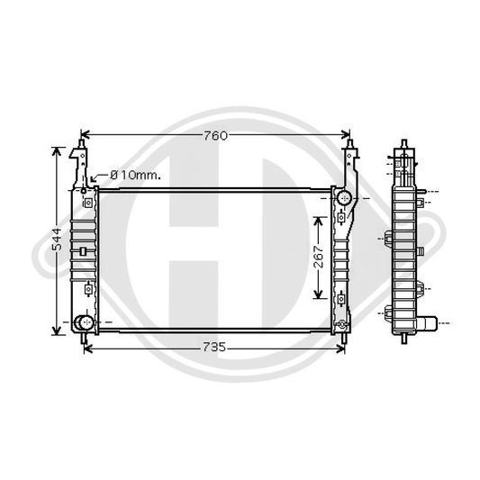 20777045 Kühler Motorkühlung für OPEL ANTARA 05/2006->> DCM2675