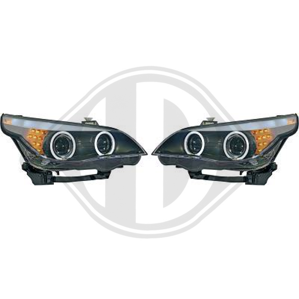 DESIGNSCHEINWERF.SET  E60, 03-07     KLARGLAS/SCHWARZ 1224780
