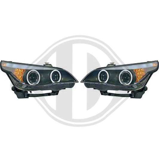 DESIGNSCHEINWERF.SET  E60, 03-07     KLARGLAS/SCHWARZ 1224780