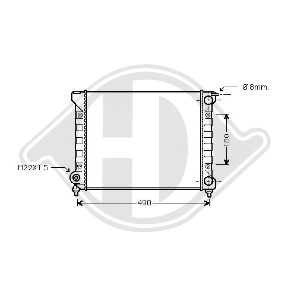 171121253CH Kühler Motorkühlung für VW GOLF I/II  1,6/1,8 DCM3378