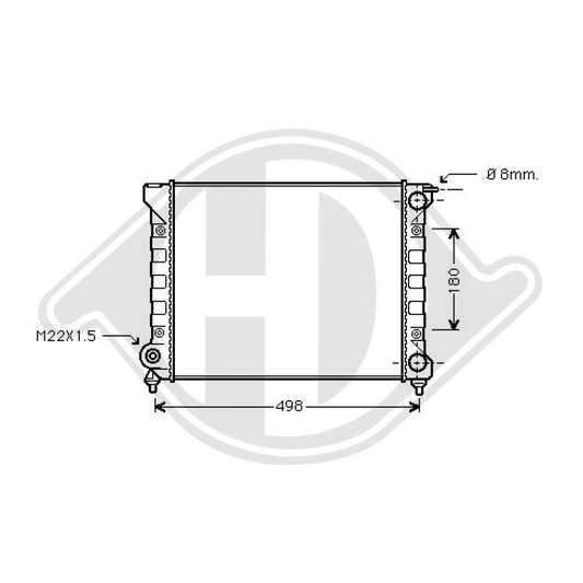 171121253CH Kühler Motorkühlung für VW GOLF I/II  1,6/1,8 DCM3378