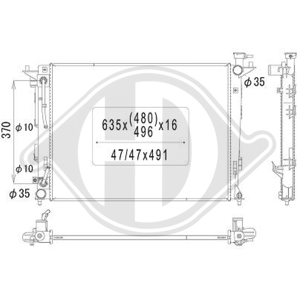 253102Y510 Kühler Motorkühlung für HYUNDAI IX35 08/2009 DCM3720