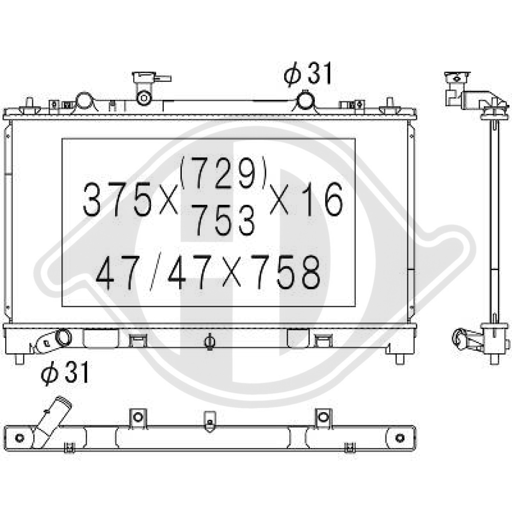 RF8G15200 Kühler Motorkühlung für MAZDA 6 08/2007 DCM2273