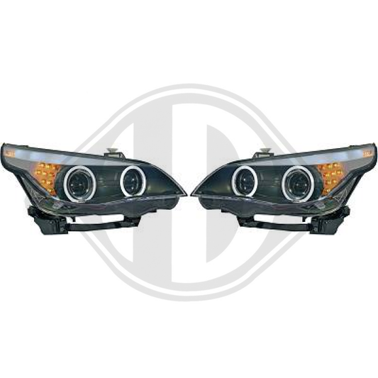 DESIGNSCHEINWERF.SET  E60, 03-05     KLARGLAS/SCHWARZ 1224880